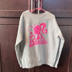 Barbie Kids Sweatshirt in Gray with Pink Logo